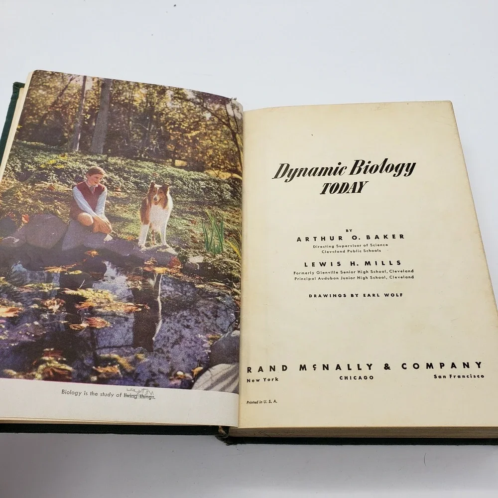 Dynamic Biology Today by Baker‎ & Mills (HC,1948) Rand  McNally & Company Great